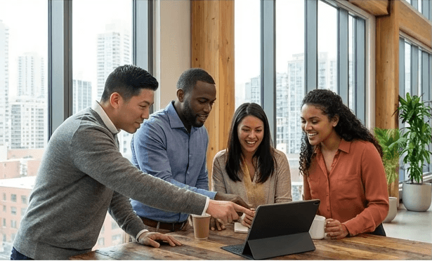 Team collaboration in office