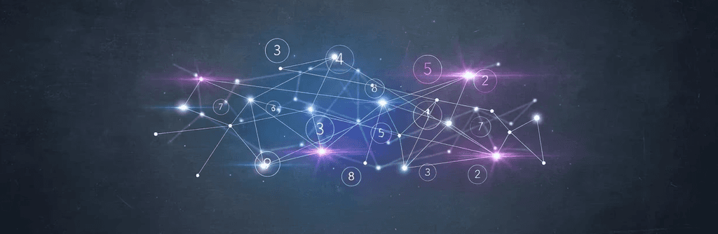 Space, celestial abstract image with technology grid